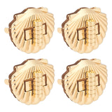 ® 4 Sets Electroplate Alloy Bag Twist Lock Clasps, Handbags Turn Lock, Shell, Light Gold, 3.6x4.15x0.85cm, Hole: 21.5x9mm, 4sets