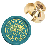 Golden Tone Wax Seal Brass Stamp Head, for Wax Seal Stamp, Moth, 25x14.5mm