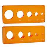 Acrylic Safety Eye Insertion Tool for Toy Making, Doll Eyeball Gauge Board, Orange, 50x120x2.5mm, Hole: 6mm
