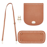 DIY PU Leather Bag Making Kits, Including PU Leather Bag Bottom, Cover & Strap, Alloy Clasps, Sienna, 171~1274x10~150x3~17mm, Hole: 5~12mm, 4pcs/set