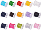 Nylon Thread, Chinese Knotting Cord Cord, DIY Braided Ball Jewelry Making Cord, Mixed Color, 0.8mm, about 10m/roll(10.93yards/roll), 15rolls/set