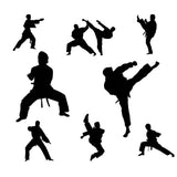 PVC Wall Stickers, for Home Living Room Bedroom Decoration, Black, Kung Fu Pattern, 900x350mm