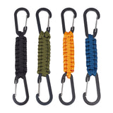 4Pcs 4 Colors Polyester Cord Braided Dog Harness Collar Leash Connector, Aluminum Alloy Clasp Dog Collar Safety Clips, Mixed Color, 190mm