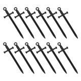 14Pcs 304 Stainless Steel Pendants, Sword Charm, Electrophoresis Black, 45x13.5mm