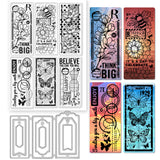 1 Sheet Custom PVC Plastic Clear Stamps, with 1Pc Carbon Steel Cutting Dies Stencils, for DIY Scrapbooking, Photo Album Decorative, Cards Making, Flower, Stamps: 160x110x3mm, Stencils: 125x87x0.8mm