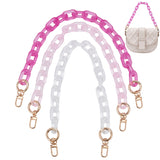 3Pcs 3 Colors Pink Series Acrylic Cable Chain Bag Handles, with Alloy Swivel Clasps, for Bag Strap replacement Accessories, Mixed Color, 455mm, 1pc/color