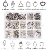 Tibetan Style Toggle Clasps, Antique Silver, 14x10.8x3cm, 8sets/kind, 96sets/box