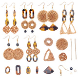 DIY Woven Style Earring Making Kits, Including Woven Linking Rings & Pendants & Beads, Resin Linking Rings & Pendants, Acrylic Beads, Brass Earring Hooks, Golden