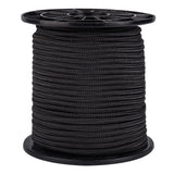 50M Nylon Braided Cords, Round, Black, 6mm, about 54.68 Yards(50m)/Roll