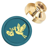 Golden Tone Brass Head, for Wax Seal Stamp DIY Scrapbooking, Bird, 25x14.5mm