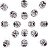 Alloy Tibetan Silver Beads, Barrel, Antique Silver, 6x6mm, Hole: 1.6mm, 100pcs/box