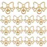 20Pcs Alloy Swivel Lobster Clasps, Swivel Snap Hook, Bowknot, Golden, 32.5x39x5.6mm