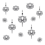 PVC Wall Stickers, for Wall Decoration, Lotus Pattern, 260x600mm