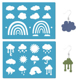 Acrylic Earring Handwork Template, Card Leather Cutting Stencils, Deep Sky Blue, Cloud Pattern, 130x90x2mm, 2pcs/set