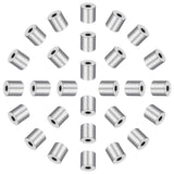 60Pcs 201 Stainless Steel Beads, Column, Stainless Steel Color, 6x6mm, Hole: 2mm