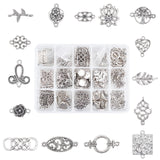 Tibetan Style Alloy Links connectors, Mixed Shapes, Antique Silver, 14x10.8x3cm, about 200pcs/box