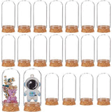 20 Set Glass Dome Cover, Decorative Display Case, Cloche Bell Jar Terrarium with Cork Base, Arch, Clear, 30x68.5mm