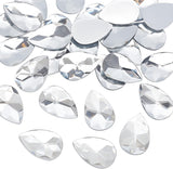 30Pcs Acrylic Rhinestone Cabochons, Teardrop, Clear, 44.5x30x9mm