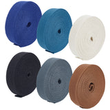 6 Colors Flat Polycotton Ribbon, Garment Accessories, Gift Wrapping, Mixed Color, 1 inch(25mm), about 4.9~5 yards/color