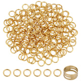 Jump Rings Kit for DIY Jewelry Making Finding Kit, Including 200Pcs 304 Stainless Steel Open Jump Rings & 1Pc Brass Rings, Golden, Jump Rings: 7x1mm, Inner Diameter: 5mm