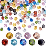 400pcs 8 colors Cubic Zirconia Cabochons, Faceted, Diamond, Mixed Color, 5x2.8mm, 50pcs/color