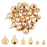 30Pcs 3 Styles Brass Bell Charms, Real 18K Gold Plated, 9~13x6~10mm, Hole: 1.5~2mm, 10pcs/style