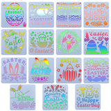 Easter PET Plastic Hollow Out Drawing Painting Stencils Templates, Square, Egg, 150x150x0.3mm, 15pcs/set