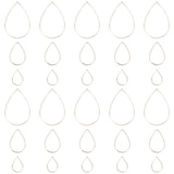 Brass Linking Rings, Nickel Free, Teardrop, Platinum, 120pcs/box