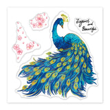 PVC Sakura Stamp, for DIY Scrapbooking, Peacock, 100x100mm