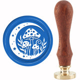 Brass Wax Seal Stamp with Handle, for DIY Scrapbooking, Mushroom Pattern, 3.5x1.18 inch(8.9x3cm)