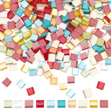 500Pcs 10 Colors 2-Hole Glass Seed Beads, Rectangle, Mixed Color, 5x4.5~5.5x2~2.5mm, Hole: 0.5~0.8mm,  50Pcs/color