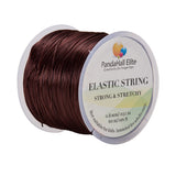 0.8mm Elastic Stretch Polyester Threads Brown Jewelry Bracelet Beading Wire Cords, 60m/Roll