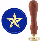 Brass Wax Seal Stamp with Handle, for DIY Scrapbooking, Star Pattern, 3.5x1.18 inch(8.9x3cm)