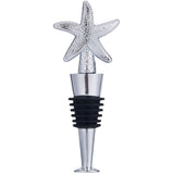 Custom Silicone Wine Bottle Stoppers, with Alloy Finding, for Winebottle, Starfish, Platinum, 98x38x20mm