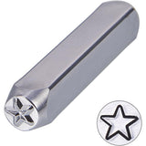 Iron Metal Stamps, for Imprinting Metal, Wood, Leather, Star Pattern, 64.5x10x10mm