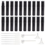 Dispensing Perfume Kits, including 80Pcs Plastic Sample Perfume Spray Bottle, 2Pcs Transparent Plastic Funnel Hopper, 2Pcs Plastic Pump, 6Pcs Transfer Pipettes, Black, 12x55.5mm