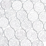 30Pcs Transparent Glass Mosaic Tiles, Water Ripple Texture, for Mosaic Wall Art, Flat Round, Clear, 25x3mm