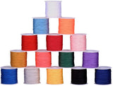 Nylon Thread, Nylon Jewelry Cord for Custom Woven Jewelry Making, Mixed Color, 0.8mm, about 45m/roll, 15rolls/set