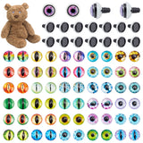 Craft Plastic Doll Eyes Stuffed Toy Eyes, with Washers and Glass Cabochons, Mixed Color