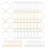 DIY Earring Makings, with Iron Hoop Earrings Findings & Jump Rings & Earring Hooks, Platinum & Golden, 74x72x17mm