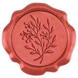 50Pcs Adhesive Wax Seal Stickers, Envelope Seal Decoration, for Craft Scrapbook DIY Gift, Leaf Pattern, 30mm