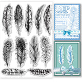 PVC Stamps, for DIY Scrapbooking, Photo Album Decorative, Cards Making, Stamp Sheets, Film Frame, Feather, 21x14.8x0.3cm