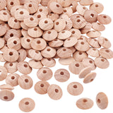 120Pcs Beech Wood Beads, Rondelle, BurlyWood, 12.5x6mm, Hole: 3.5mm