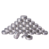 30ml Round Aluminium Tin Cans, Aluminium Jar, Storage Containers for Cosmetic, Candles, Candies, with Screw Top Lid, Platinum, 5.2x2cm