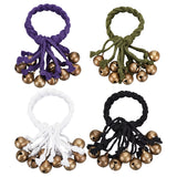 Brass & Iron Witch Bell Pendant Decoration, Cotton String Thread Braided Pendant Decoration, Mixed Color, 160mm, 4pcs/set