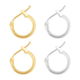 Brass Hoop Earrings, Silver Color, Nickel Free, 12x1.5mm, Hole: 10mm, Mixed Color, 12x1.5mm, 2 colors, 20pcs/color, 40pcs/box