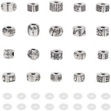 Alloy European Style Clasps, Column with S Shape, Antique Silver, 6.8x5.2x1.1cm, 40pcs/box