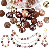 1 Set Mixed Style Acrylic Round Beads Sets, Coconut Brown, 19~20mm, Hole: 2mm, about 50pcs/bag