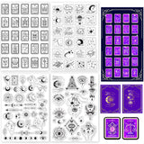 4 Sheets 4 Styles Divination Theme PVC Plastic Stamps, for DIY Scrapbooking, Photo Album Decorative, Cards Making, Stamp Sheets, Mixed Shapes, 160x110x3mm, about 1 sheet/style