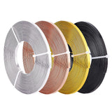 Flat Aluminum Wire, for Bezel, Sculpting, Armature, Jewelry Making, Mixed Color, 5mm, about 32.8 Feet(10m)/roll, 4 rolls